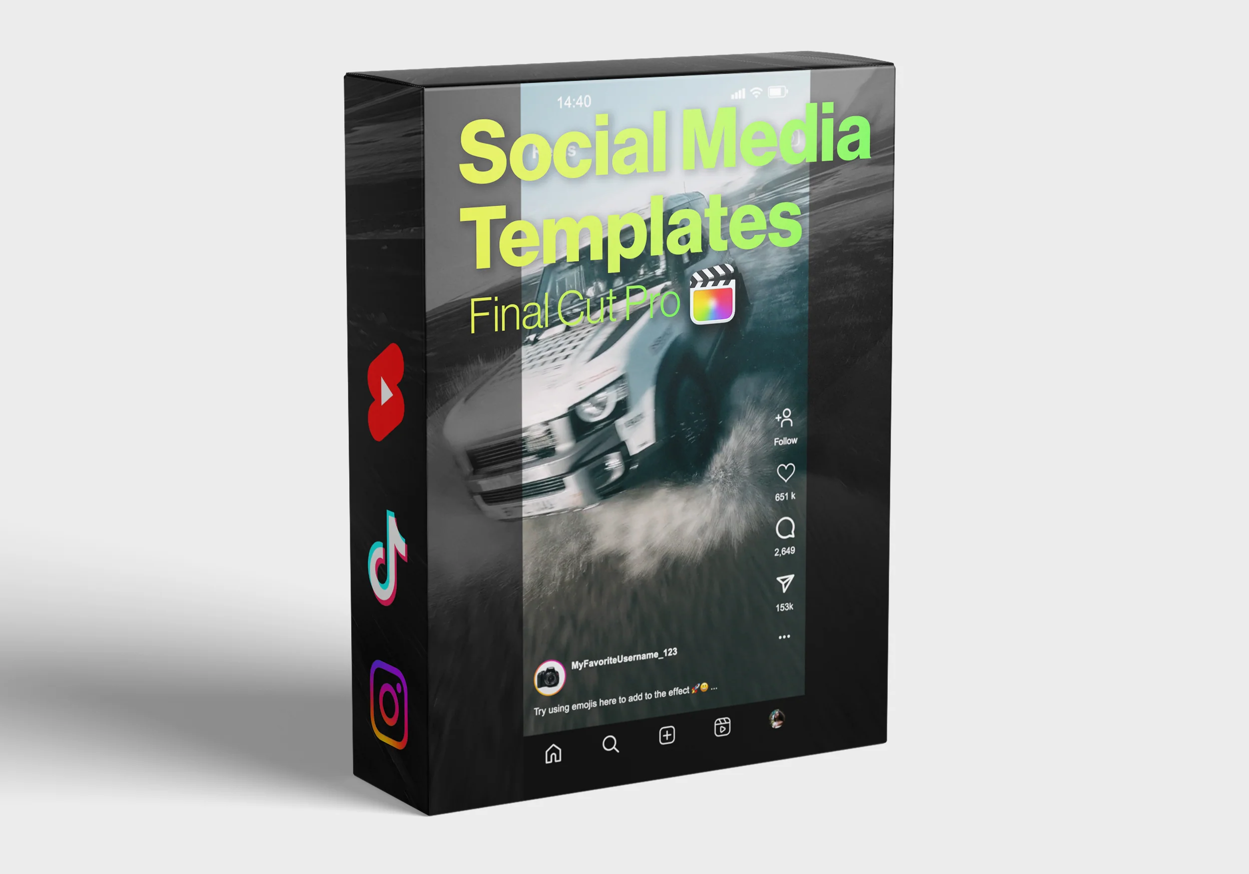 Social Media Templates for Final Cut Pro [Instagram + TikTok + YouTube]